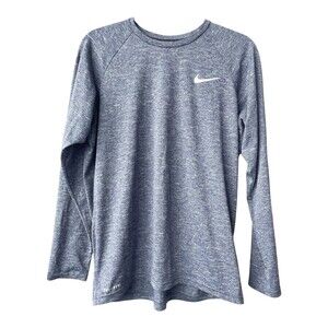 Nike Dri-FIT Long Sleeve Shirt Men’s M Gray UPF 40 Athletic